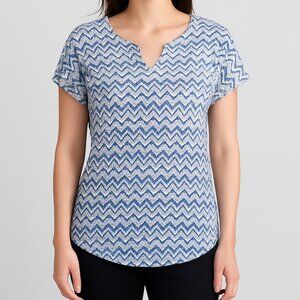 Dept 222 Blue & White Chevron Print‎ Top
